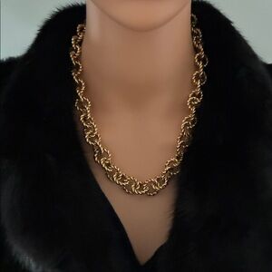 Elegant costume Gold Chain with Bracelet and matching earings